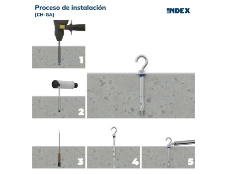 ANCLAJE METÁLICO CON GANCHO PARA HORMIGÓN INDEX