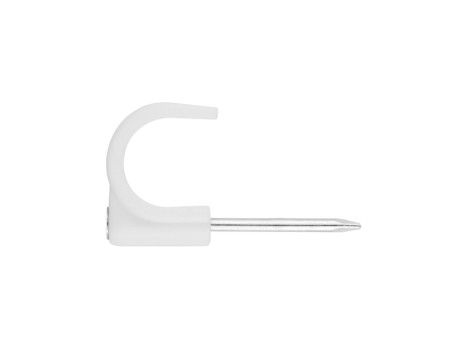 GRAPA DE NYLON BLANCA CON CLAVO DE ACERO CINCADO 3X2.5MM