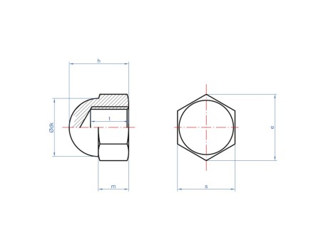 TUERCA CIEGA HEXAGONAL CINCADA ACERO INDEX DIN 1587