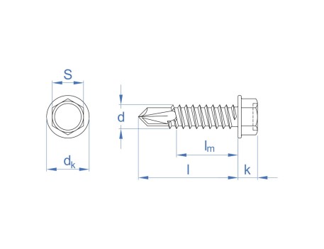 TORNILLO AUTOTALADRANTE CABEZA HEXAGONAL DIN 7504-K 6,3 MM
