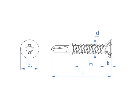 TORNILLO AUTOTALADRANTE CABEZA HEXAGONAL 5.5X38 INDEX