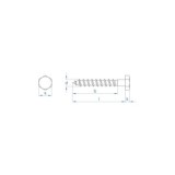 TORNILLO BARRANQUERO HEXAGONAL ZINCADO 8MM X 90MM INDEX