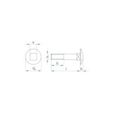 TORNILLO CARROCERO ZINCADO CON TUERCA HEXAGONAL M6