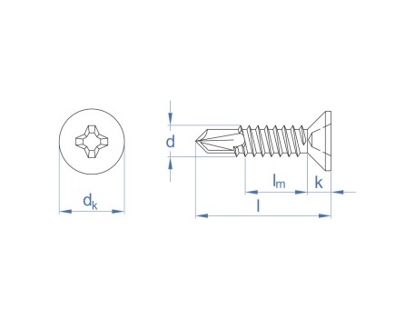 TORNILLO PARA METAL PHILLIPS ZINCADO 4.8X19 MM DIN 7504 P