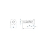 TORNILLO PARA METAL PHILLIPS ZINCADO 4.8X19 MM DIN 7504 P