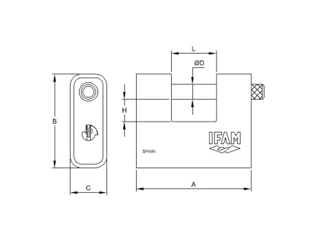 CANDADO BLINDADO IFAM ARMOURED ARM80 80MM