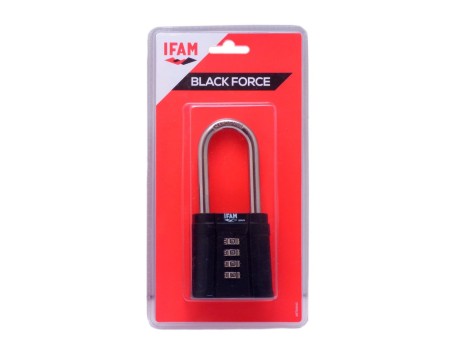 CANDADO COMBINACIÓN BLACK FORCE ARCO LARGO IFAM