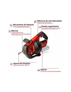 LIMPIADOR TUBERÍAS EINHELL TE-DA 18/760 LI-SOLO 7.6M 2