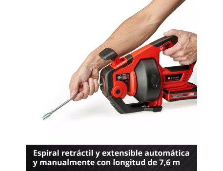 LIMPIADOR TUBERÍAS EINHELL TE-DA 18/760 LI-SOLO 7.6M