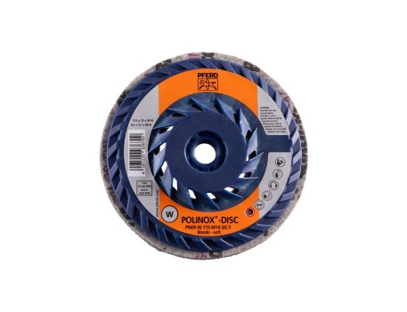DISCO DE VELLÓN PRENSADO POLINOX PNER BLANDO SIC FINO 115MM M14