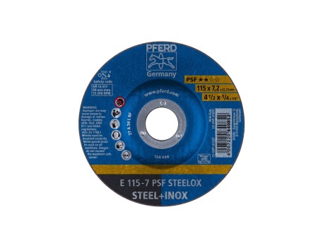 DISCO DESBASTE PARA ACERO PFERD PSF STEELOX 115MM
