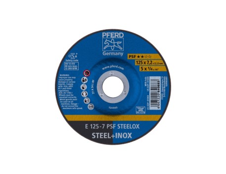 DISCO DE DESBASTE PARA ACERO PSF STEELOX 125 MM PFERD
