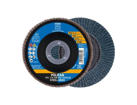 DISCO LÁMINAS LIJADORAS POLIFAN PFC 115 MM Z40 STEELOX