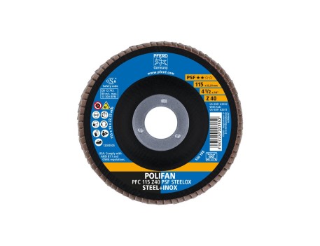 DISCO LÁMINAS LIJADORAS POLIFAN PFC 115 MM Z40 STEELOX