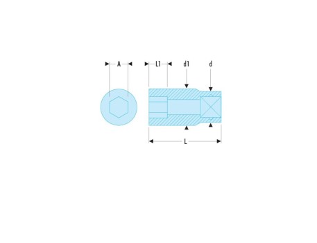 VASO HEXAGONAL 1/2 11 MM 6 PUNTAS CROMO-VA