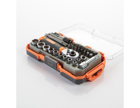 JUEGO DE VASOS Y ACCESORIOS 31 PZAS 1/4 ALYCO ORANGE