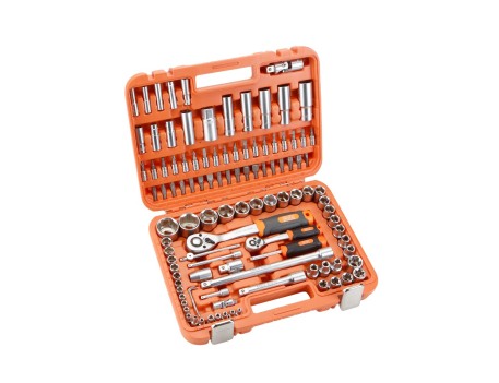 JUEGO DE LLAVES Y ACCESORIOS 110 PZAS DE 1/2 - 1/4 ALYCO ORANGE