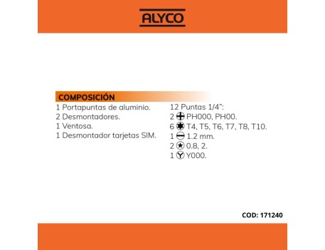 JGO 17 PZAS REPARACIÓN  MOVILES ALYCO ORANGE