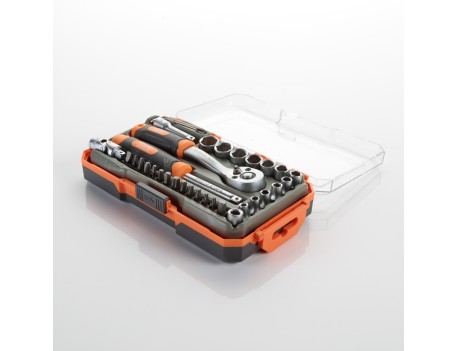 JUEGO LLAVES DE VASOS Y ACCESORIOS 1/4 35 PZAS ALYCO ORANGE
