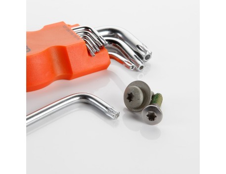 JUEGO 9 LLAVES TORX INVIOLABLES, SOPORTE DE PLÁSTICO ALYCO ORANGE