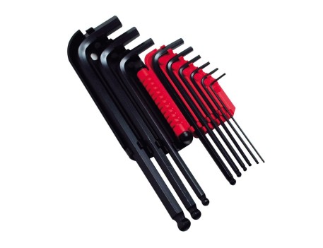 JUEGO 9 LLAVES ALLEN ESFÉRICAS 1.5-10MM