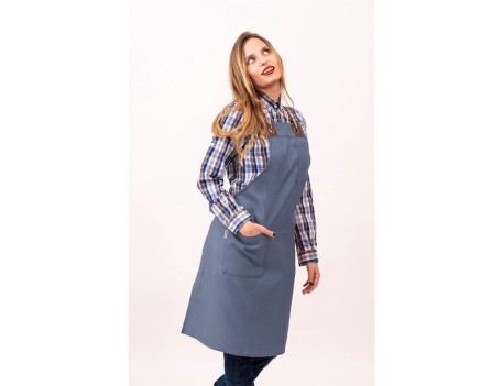 DELANTAL PETO ANTIESTRÉS CELESTE TALLA ÚNICA 90X100CM
