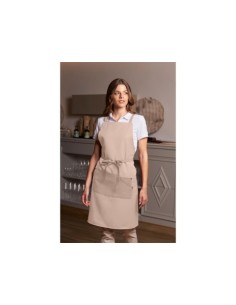 DELANTAL PETO CON BOLSILLOS BEIGE TALLA ÚNICA 90X100CM