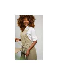 DELANTAL PETO CRUZADO VIGORETE BEIGE TÚNICA T-U 90X100CM