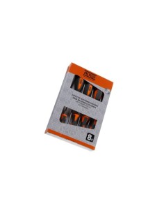 JUEGO DE 8 DESTORNILLADORES EN CAJA CARTÓN ALYCO ORANGE