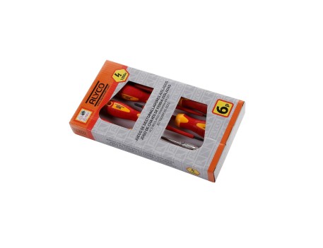 JUEGO DE 6 DESTORNILLADORES AISLADOS VDE EN CAJA CARTÓN ALYCO ORANGE
