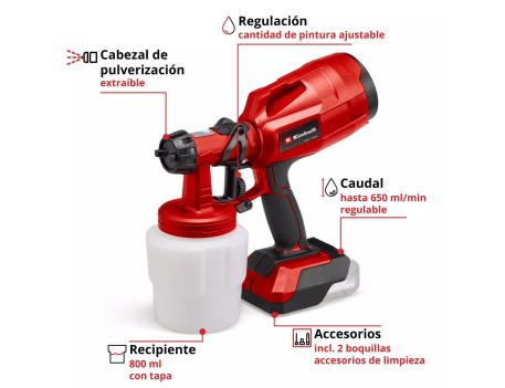 PISTOLA PINTURA HVLP 600ML TE-CP 20/600 NEUMÁTICA