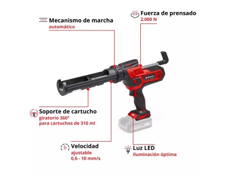 PISTOLA SILICONA BATERÍA EINHELL TE-SG 18/10 LI 18V