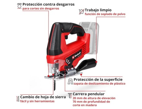 CALADORA BATERÍA EINHELL TC-JS 18 LI SOLO 18V 65MM