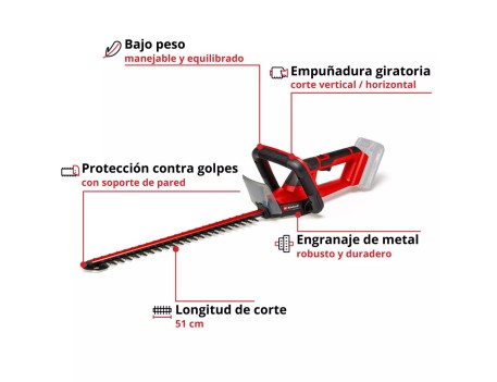 CORTASETOS BATERÍA EINHELL GC-CH 18/50 LI 18V 50CM