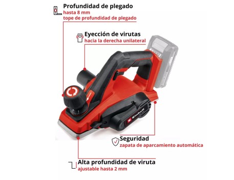 CEPILLO SIN CABLE TE-PL 18/82 LI-SOLO 82MM