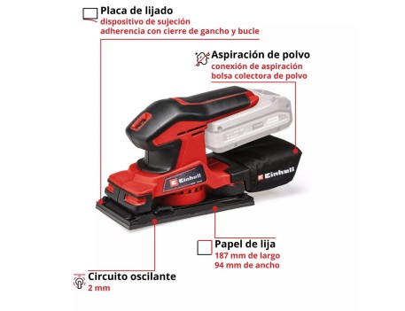 LIJADORA ORBITAL S/CABLE TC-OS 18/187 LI 187X94MM