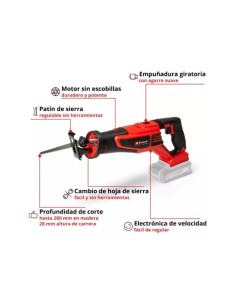 SIERRA SABLE A BATERÍA 18V CORTE 200MM 2