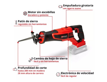 SIERRA SABLE A BATERÍA 18V CORTE 200MM