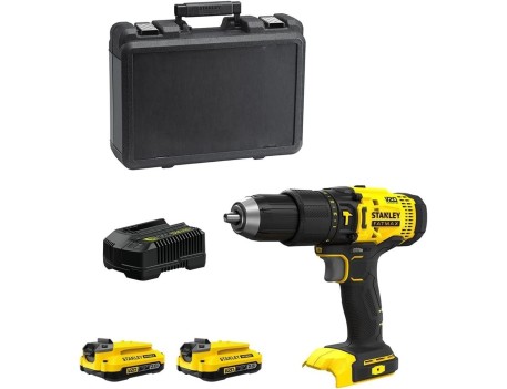 TALADRO PERCUTOR STANLEY V20 50NM 2 VELOCIDADES PORTABROCAS METÁLICO 13MM