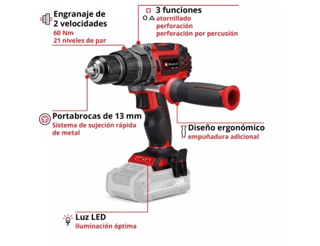 TALADRO PERCUTOR SIN ESCOBILLAS TP-CD 18/60 18V