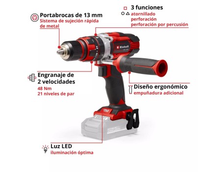 TALADRO SIN CABLE SIN BATERIA 18V 50NM 2 VELOCIDADES