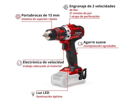 TALADRO SIN CABLE TE-CD 18/40 LI SOLO 40NM 18V 13MM