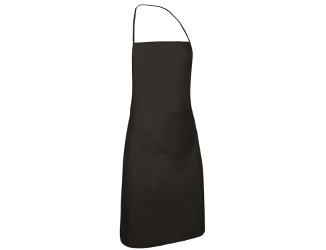 DELANTAL CHEF NEGRO CON PETO Y BOLSILLO VALENTO