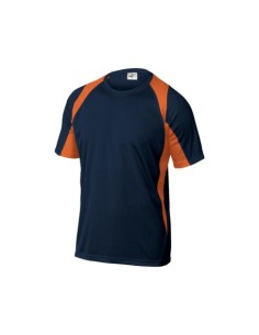 CAMISETA TÉCNICA MALLA BALI NARANJA/MARINO DELTAPLUS