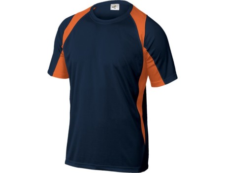 CAMISETA TÉCNICA MALLA BALI NARANJA/MARINO DELTAPLUS