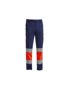PANTALÓN STRETCH ALTA VISIBILIDAD MUJER MARINO/ROJO