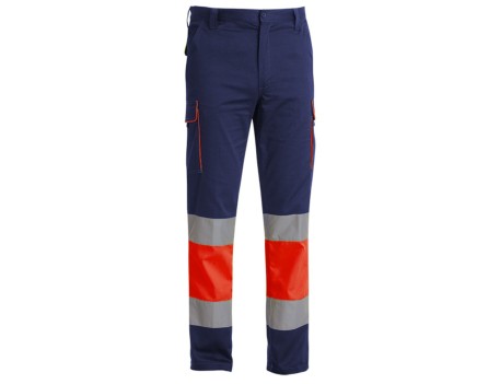 PANTALÓN STRETCH ALTA VISIBILIDAD MUJER MARINO/ROJO