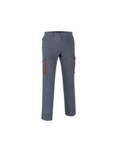 PANTALÓN TRABAJO THUNDER GRIS-NARANJA TALLA S