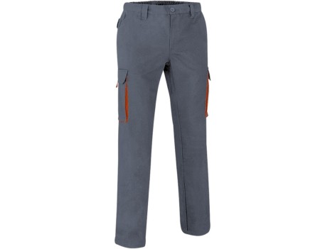 PANTALÓN TRABAJO THUNDER GRIS-NARANJA TALLA S