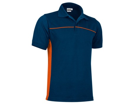 POLO MANGA CORTA THUNDER BICOLOR MARINO/NARANJA